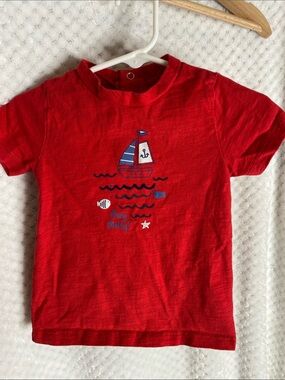 Absorba Red Nautical Sailboat Short Sleeve Tee T shirt